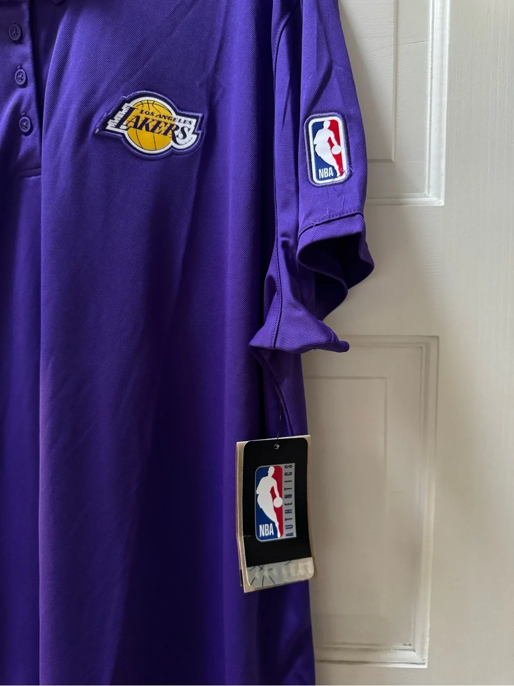 Nike Purple Los Angeles Lakers Polo Shirt with NBA Patch